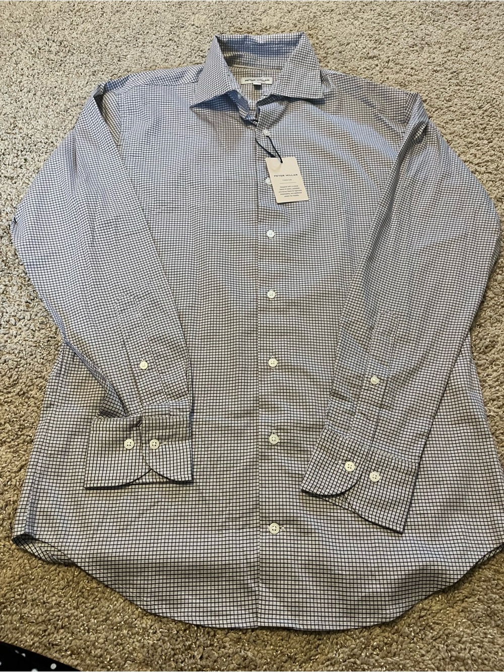Peter Millar Men’s Blue Check Dress Shirt